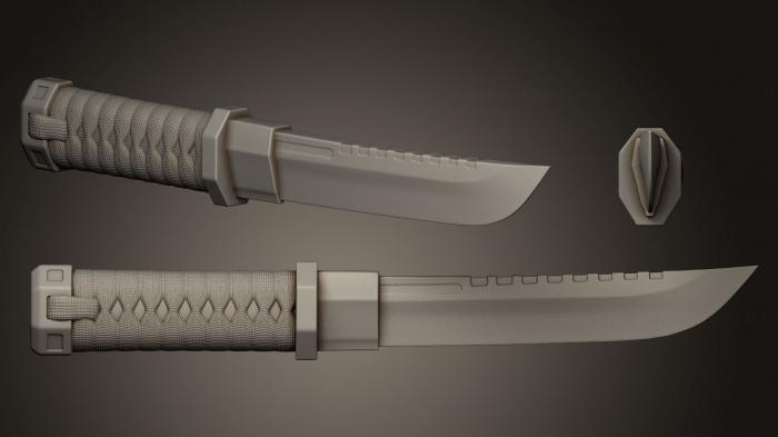 نموذج ثلاثي الأبعاد لآلة CNC سلاح سكين كاتانا